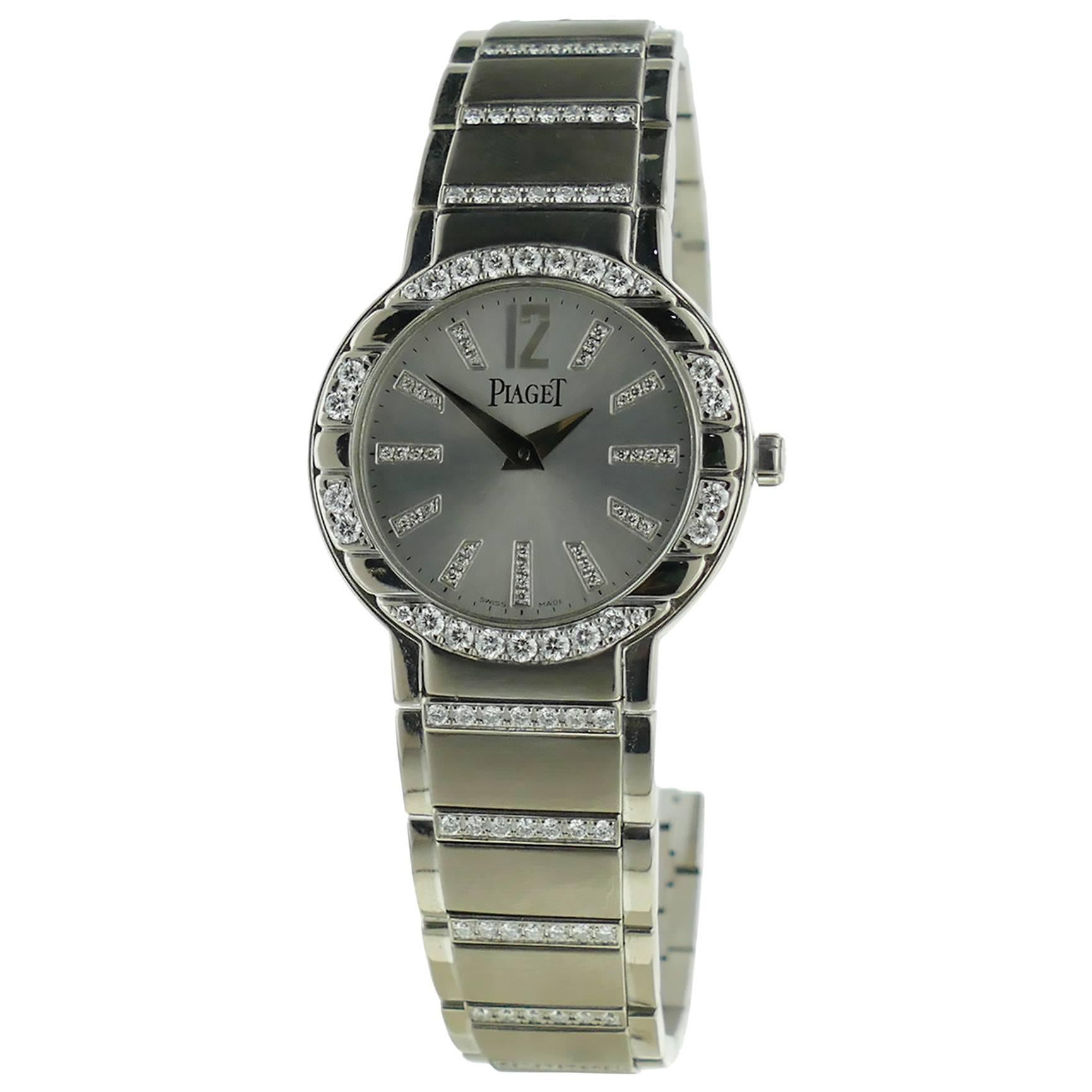 Ladies Piaget Polo 18k White Gold Watch W/ Diamonds Ref G0A36233 Retails $66, 000