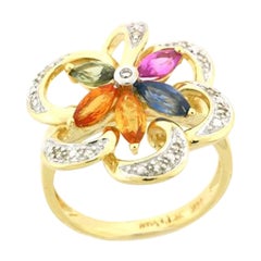 Ring featuring Multicolor Sapphire Vanilla Diamonds set in 14K Honey Gold