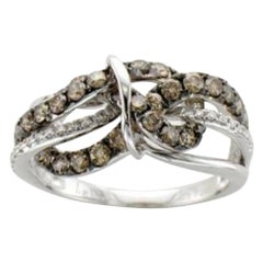 Bague Chocolatier avec diamants chocolat et vanille sertis en or Vanilla 14 carats