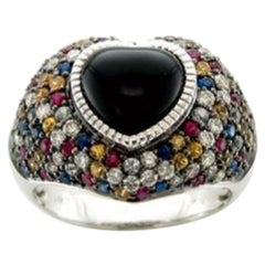 Ring featuring Green, Yellow Sapphire, Ruby, Onyx, Diamonds set in 14K Gold