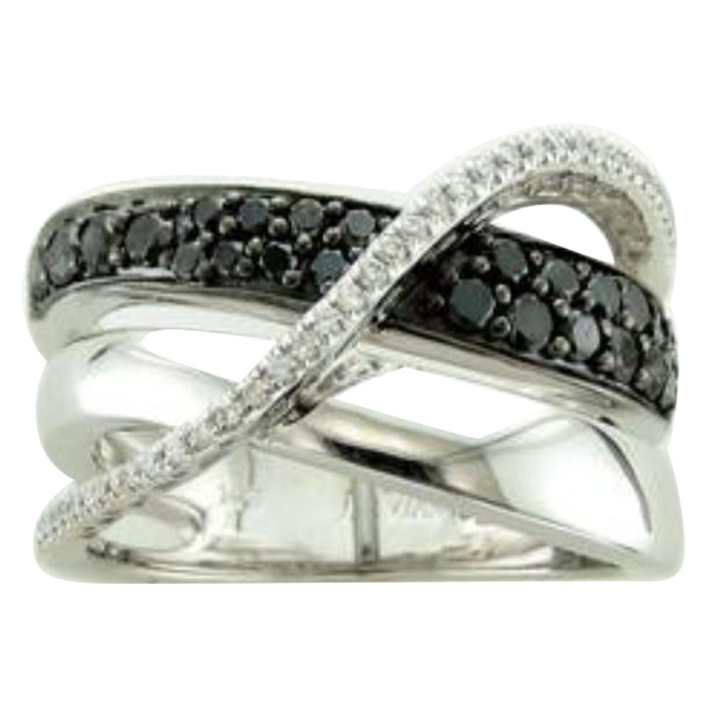 Ring featuring Blackberry Diamonds , Vanilla Diamonds set in 14K Vanilla Gold For Sale