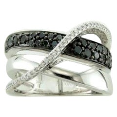 Ring featuring Blackberry Diamonds , Vanilla Diamonds set in 14K Vanilla Gold
