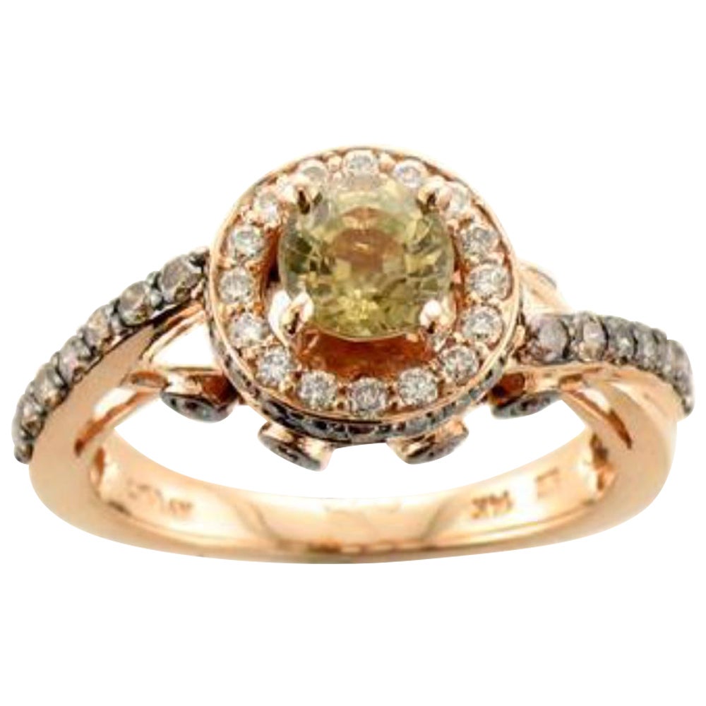 Chocolatier Ring featuring Sapphire & Diamonds set in 14K Strawberry Gold