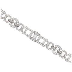 Art Deco diamond Open Panel bracelet 3