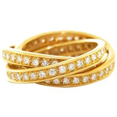 Cartier Diamond Gold Trinity Ring 2