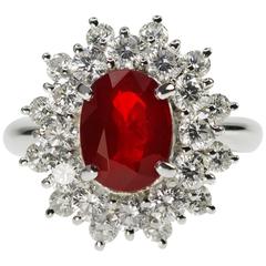 Burma Ruby Diamond Ring