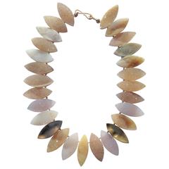 Druzy Gold Petal Necklace 7