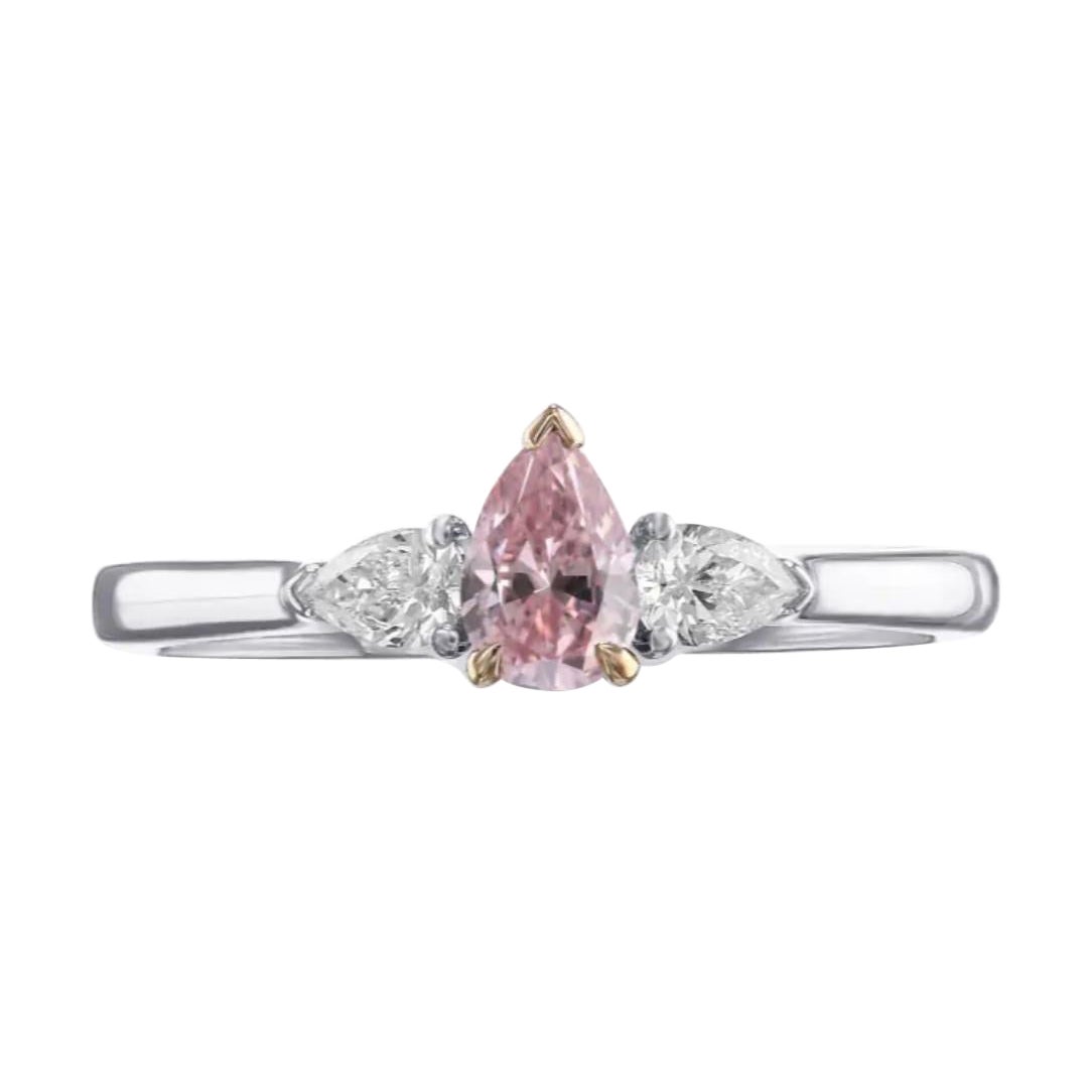 Fancy Intense Pink Diamond 18K Gold Ring