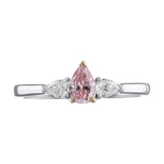 Fancy Intense Pink Diamond 18K Gold Ring