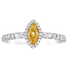 Fancy Yellowish Orange Diamond 18K Gold Ring