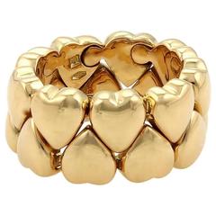 Cartier Double Coeurs Yellow Gold Hearts Ring Size 55