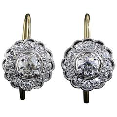 1.92 Carat Total Weight Victorian Diamond Earrings