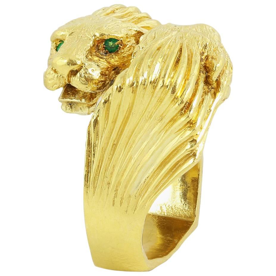 22kt. Lions head Bypass Ring