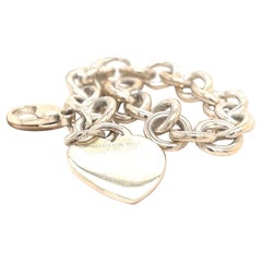 Tiffany & Co Estate Heart Bracelet 7.5" Sterling Silver