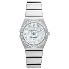 Omega Constellation Mother Of Pearl Diamond Steel Ladies Watch