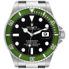 Used Rolex Submariner Kermit Green Bezel Steel Mens Watch 16610LV