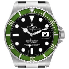 Rolex Submariner Kermit Green Bezel Steel Mens Watch 16610LV