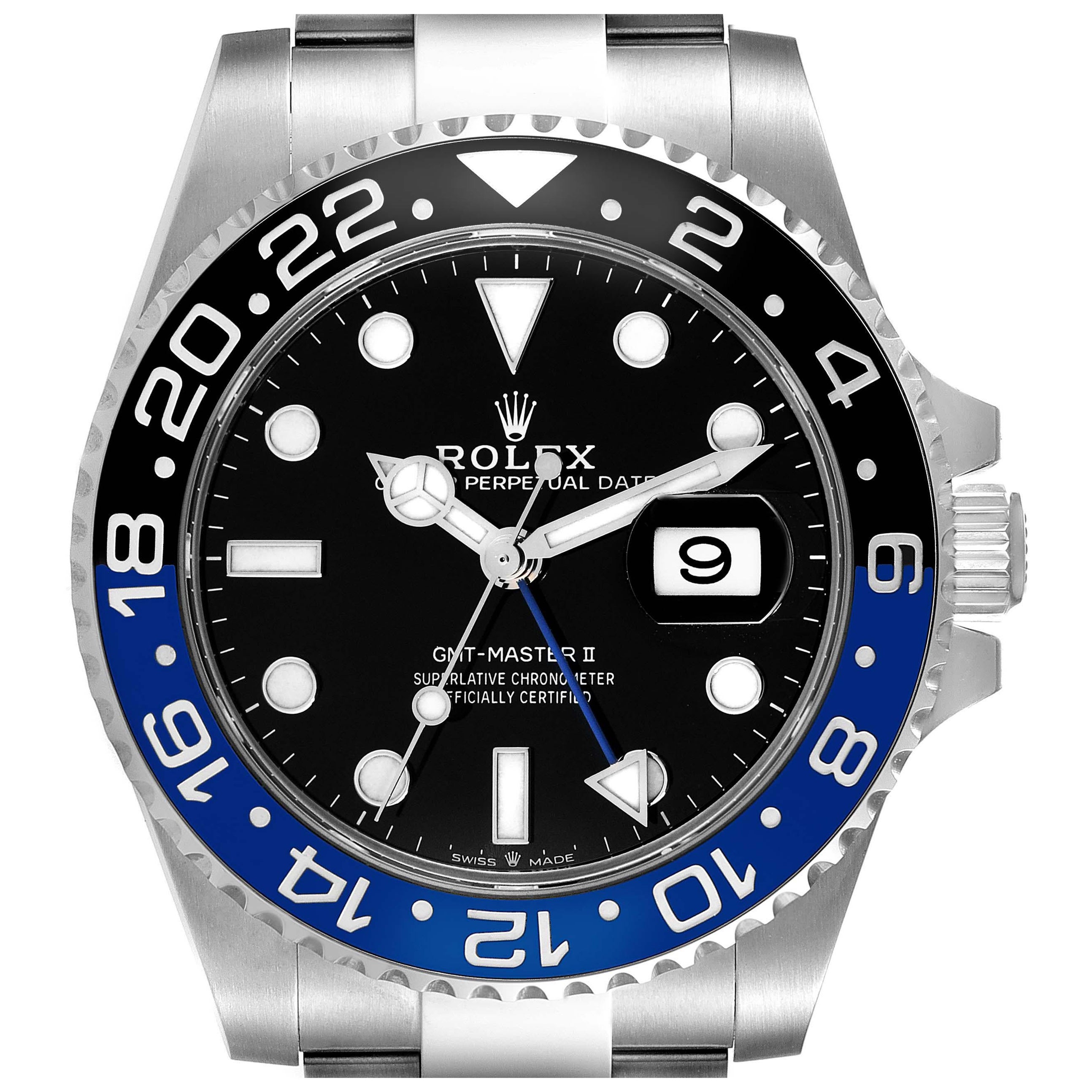 Rolex GMT Master II Black Blue Batman Bezel Steel Mens Watch 126710 Box Card