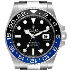 Rolex GMT Master II Schwarz Blau Batman Stahl-Herrenuhr mit Lünette 126710 Box Card