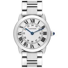 Cartier Ronde Solo Small Steel Quartz Ladies Watch W6701004 Box Papers