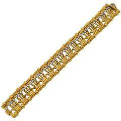 Tiffany and Co. Schlumberger 18k yellow gold and Diamond Bracelet
