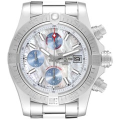 Breitling Avenger II Mother Of Pearl Special Edition Steel Mens Watch A13381