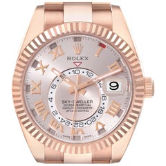 Used Rolex Sky-Dweller Rose Gold Sundust Dial Mens Watch 326935