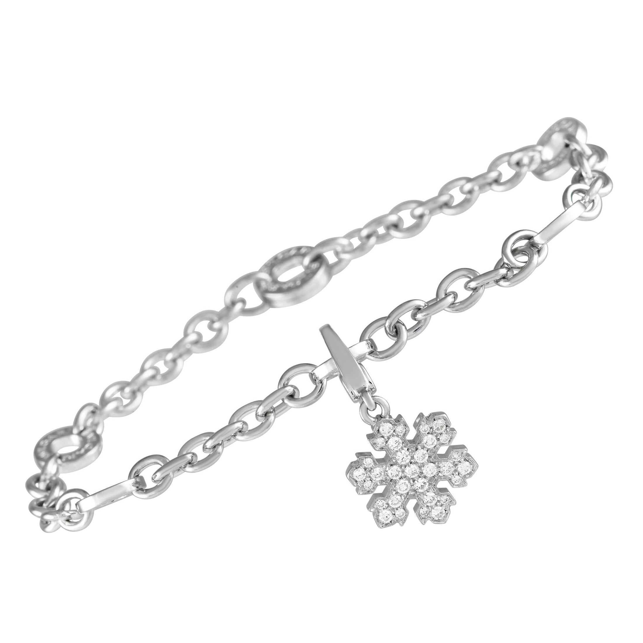 Bvlgari 18K White Gold Diamond Snowflake Bracelet BV08-121323 For Sale