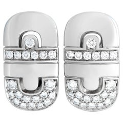 Bvlgari Parentesi 18K White Gold 0.50ct Diamond Earrings BV06-121323