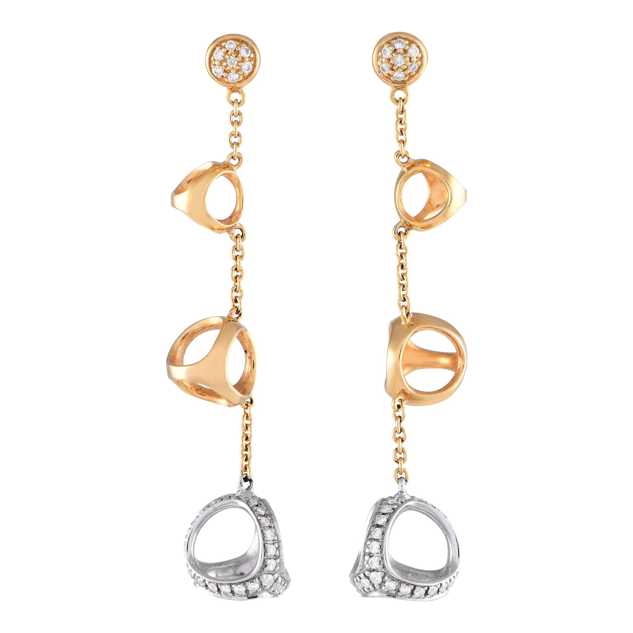Di Modolo 18K Yellow and White Gold 0.58ct Diamond Dangling Earrings DM02-121823