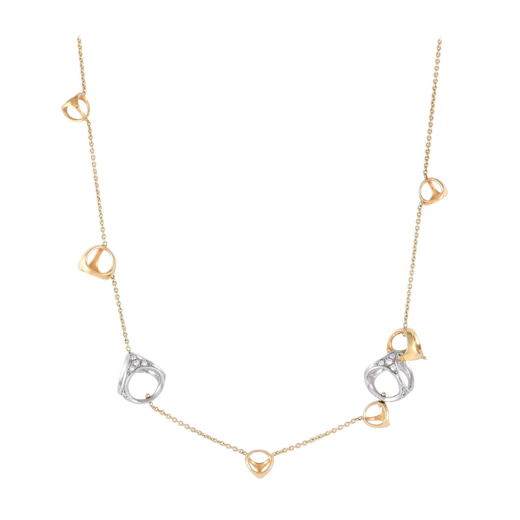 Di Modolo 18 Karat Gelbgold 0,56 Karat Diamant-Halskette DM01-121823 im Angebot