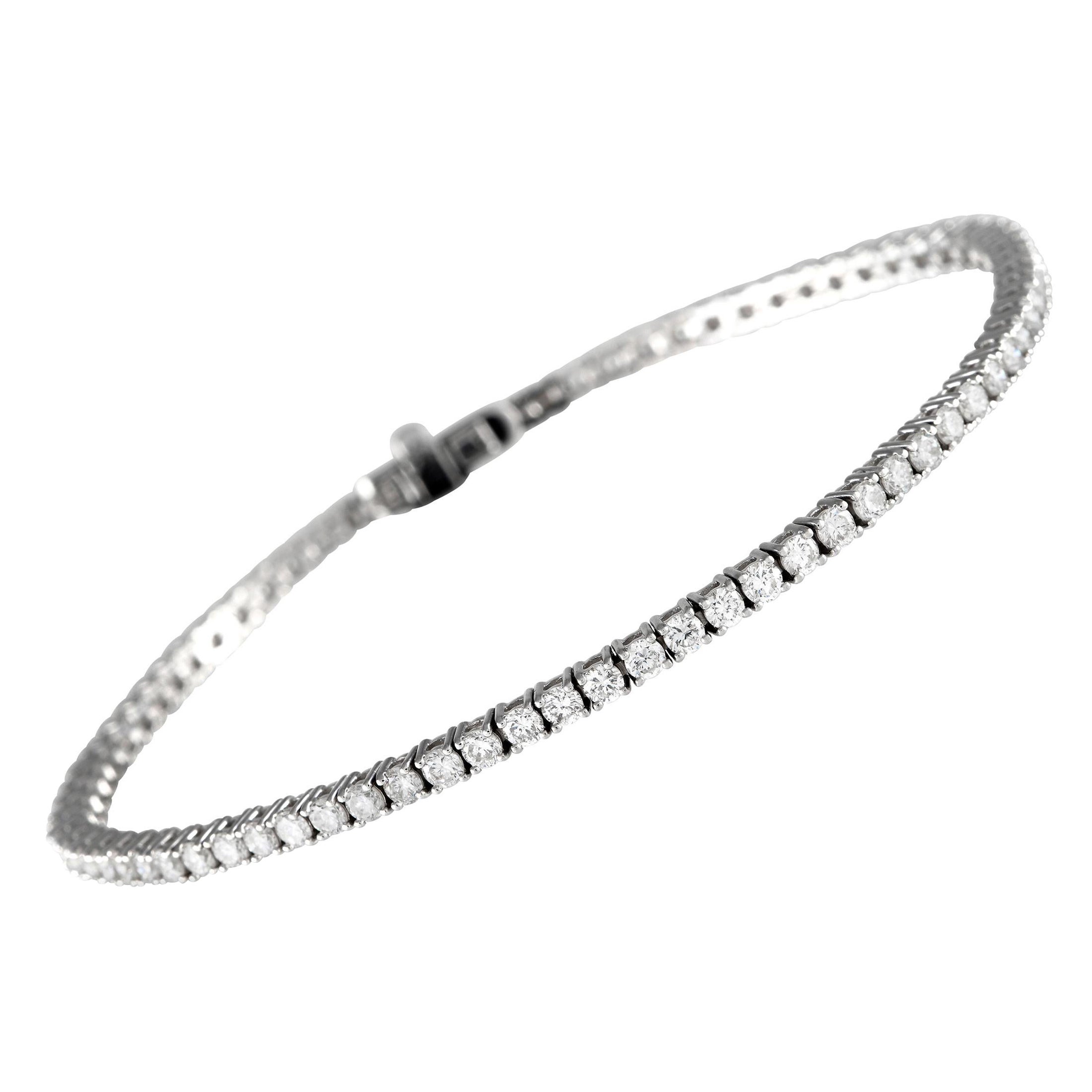LB Exclusive Bracelet tennis en or blanc 18 carats avec diamants de 3,22 carats MF20-111723