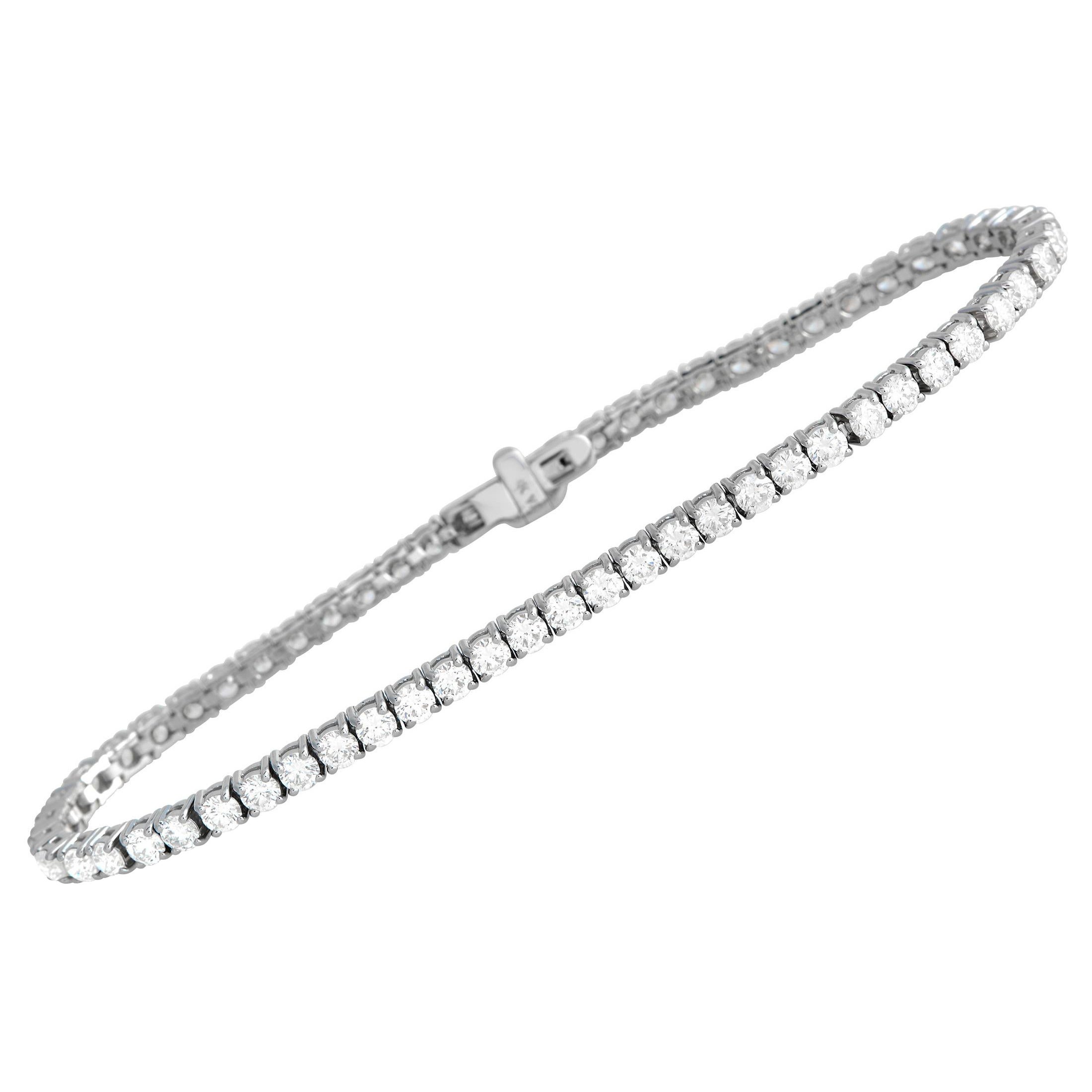 LB Exclusive 18K White Gold 3.32ct Diamond Tennis Bracelet MF06-121823 For Sale