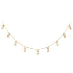 LB Exclusive 14K Yellow Gold 0.98ct Diamond Station Necklace NK01433