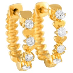 LB Exclusive 14K Yellow Gold 0.25ct Diamond Hoop Earrings ER28198