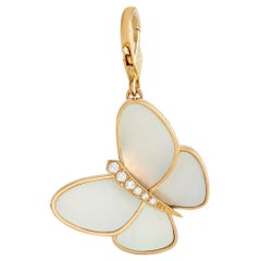 Van Cleef & Arpels Yellow Gold Diamond Mother of Pearl Pendant Charm VC09-120523