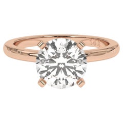 0.75CT Round Cut Solitaire GH-SI Natural Diamond Wedding Ring