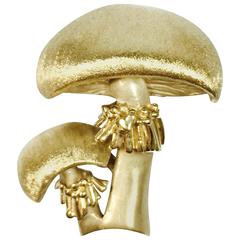 Vintage Yellow Gold Mushroom Brooch Pin 11
