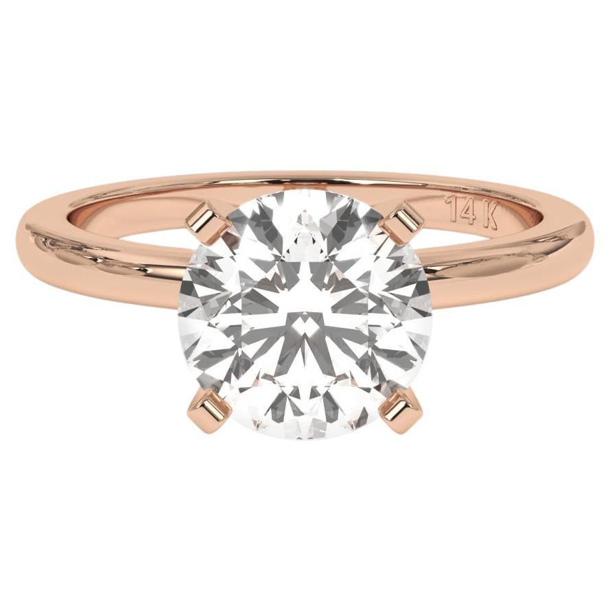 0,50CT Rundschliff Solitär GH-I1 Reinheit Natürlicher Diamant Ehering