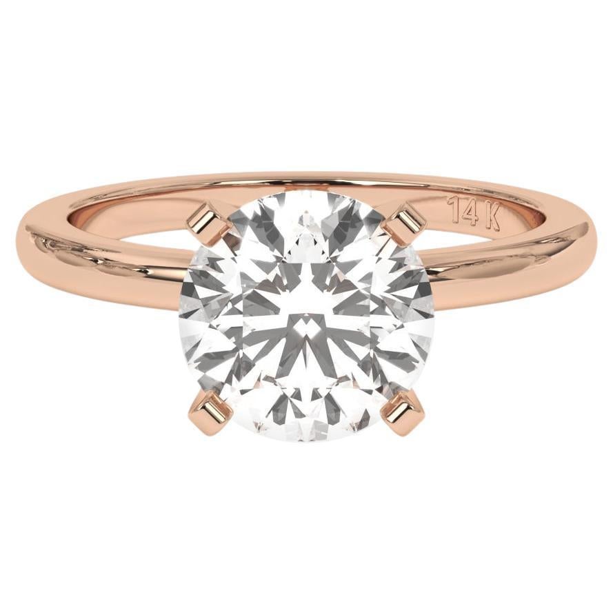 1CT Round Cut Solitaire GH-I1 Clarity Natural Diamond Wedding Ring