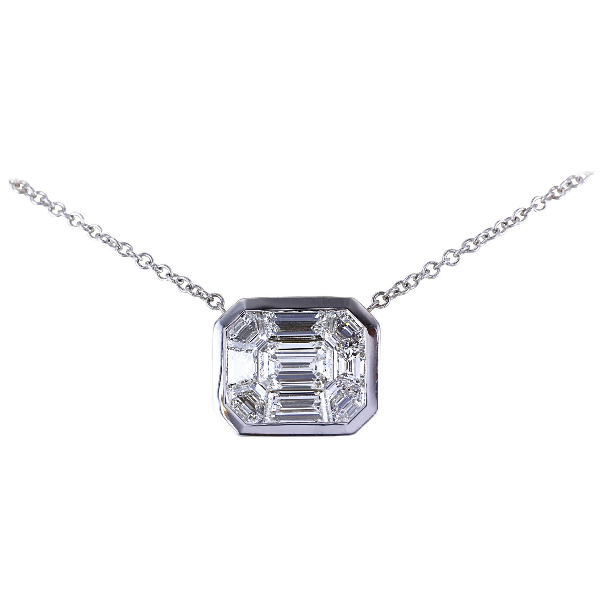 2.66 Carat Diamond Pendant For Sale