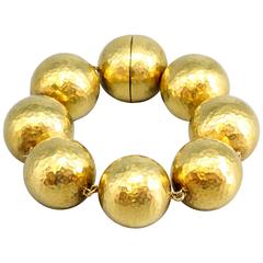 Tiffany & Co. Paloma Picasso Hammered Gold Planets Bracelet