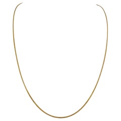 21 Karat Yellow Gold Solid Thin Wheat Link Chain Necklace