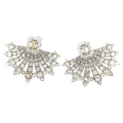 PT750 & 18K White Gold Diamond Earrings