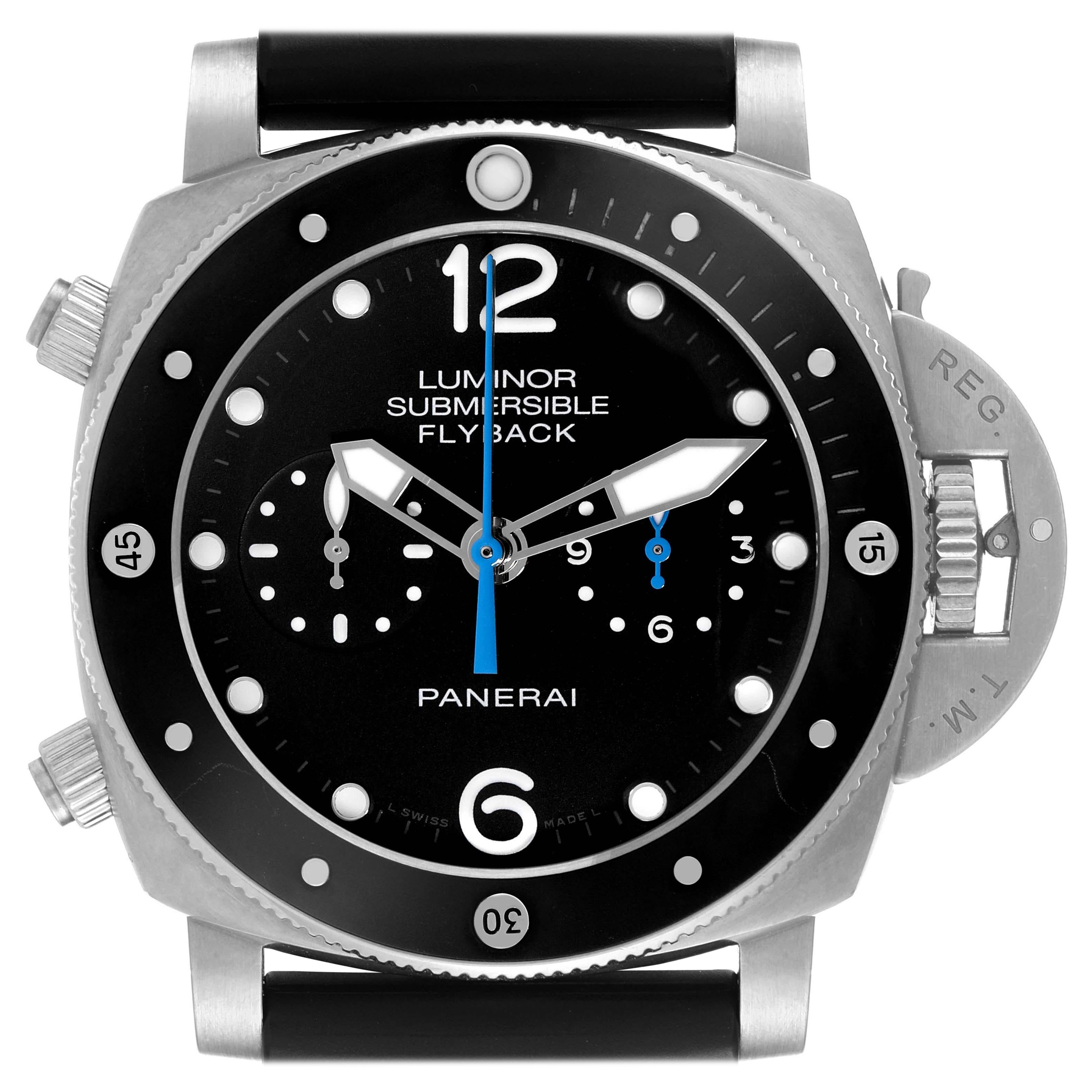 Panerai Luminor Submersible 3 Days Flyback Titanium Mens Watch PAM00615 Papers For Sale