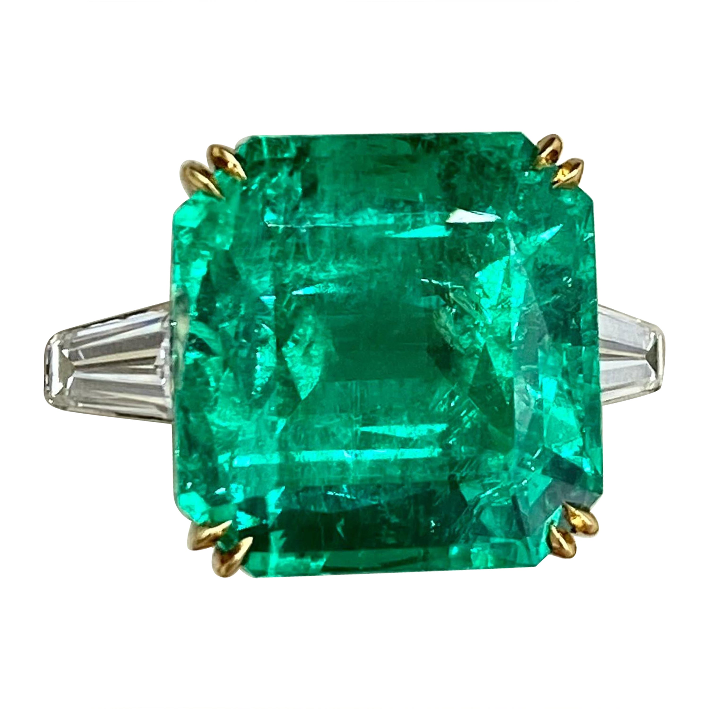 Emilio Jewelry AGL Certified Untreated No Oil Emerald Ring  For Sale