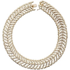 Cartier Paris Vintage Diamond in Gold Choker Necklace