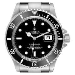 Rolex Submariner Date 4 Liner Black Dial Steel Mens Watch 16610