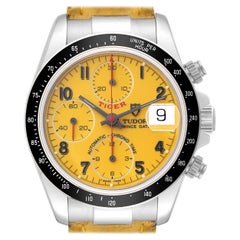 Tudor Tiger Woods Prince Yellow Dial Steel Mens Watch 79260 Boîte Papers