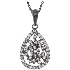 Delicate Tear Drop Diamond Pendant 1